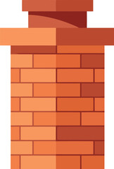 Obraz premium A detailed illustration of a traditional brick chimney with a distinct cap showcasing the classic red brickwork and construction