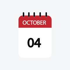 4 october calendar october calendar vector illustration