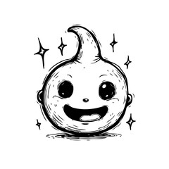 Adorable cartoon character with a cute face sparkling in a sketch, an endearing digital art