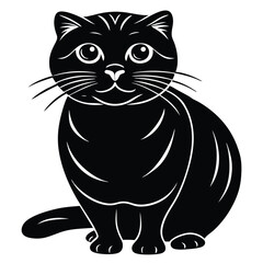 Obraz premium Cat Silhouettes Vector Illustration, perfect for Halloween, cat lovers. Features various cat poses, paw prints. Ideal for pet, animal, feline, domestic, house cat themes