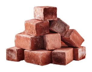 Brick stacking process construction site urban environment isolated on transparent background