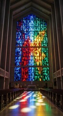  Vibrant Stained Glass Window in a Church