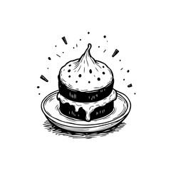 Delicious chocolate cake with creamy frosting a tempting treat illustration for menu design bakery