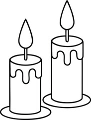 Melting candle icon with dripping wax