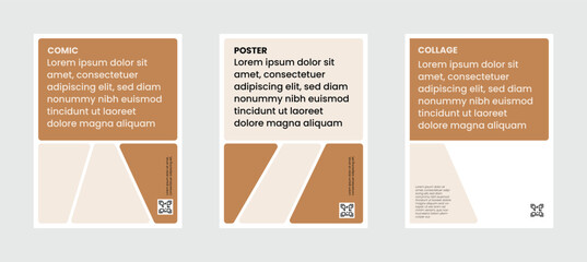 Simple template with rounded comic system Collage for your message or photo. Layout for flyer, poster or cover
