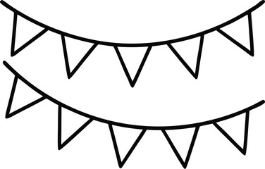 party bunting icon isolated on transparent background. 
