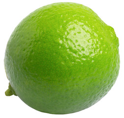 Fresh green lime isolated on transparent background