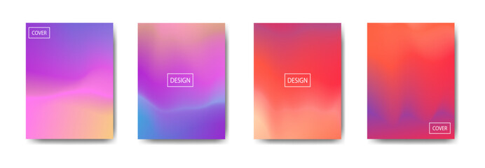 Set of Modern Gradient Design Covers for Print or Digital Use © Topik_Art