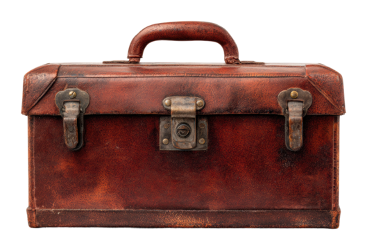 Crafting tools vintage toolbox home workshop rustic settings isolated on transparent background