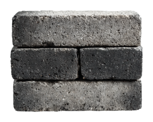 Building materials stacked concrete blocks industrial isolated on transparent background