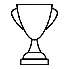 Black outline trophy cup icon on white background award winner 2