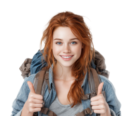 Adventure enthusiast smiling adventure travel environment isolated on transparent background