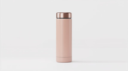 Product Packaging Mockup Cylindrical Pink Tube with Gold Top