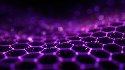 purple hexagon network glowing dark