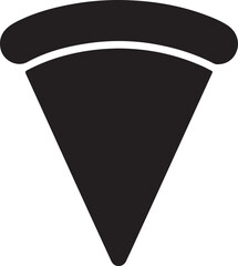 Simple Black and White Icon of a Slice of Pizza