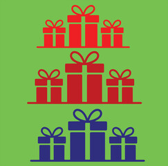  Christmas gift boxes vector set  illustration