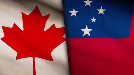 Canada flag and Samoa - Powered by Adobe