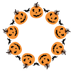 Pumpkin circle avatar frame halloween set