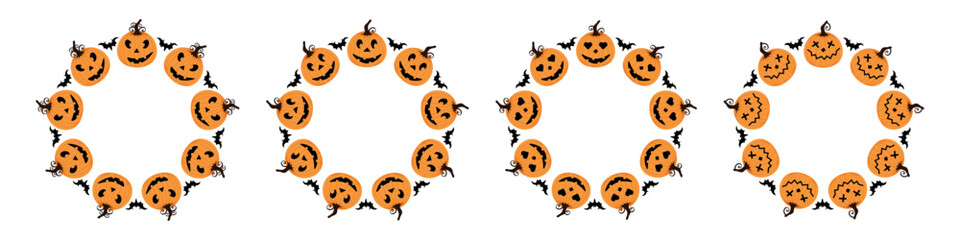 Pumpkin circle avatar frame halloween set
