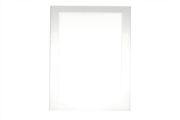 Clear rectangular acrylic pane isolated on a transparent background