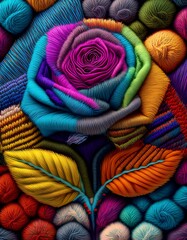 colorful wool yarn