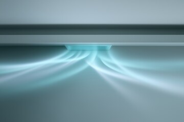 Built-in linear air vent in modern hallway, contemporary design, minimalistic style