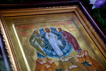 stained glass window in the church