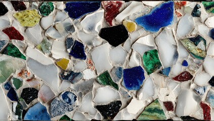 Multicolored Terrazzo Pattern On White Background