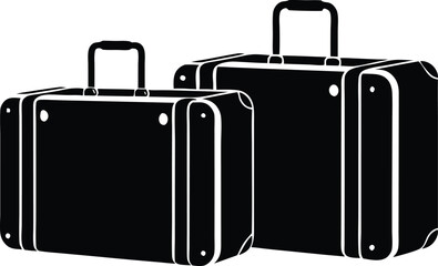 suitcases silhouette vector icon.