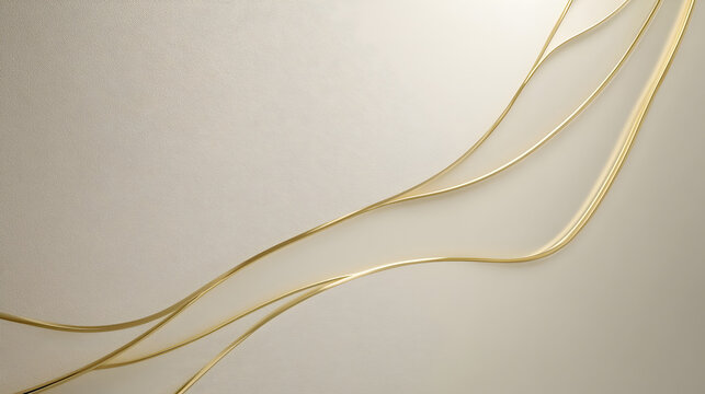 Fototapeta un fondo claro con espacio de copia con un diseño de lineas en movimiento doradas concepto creativo para plantilla abstracta o invitacion