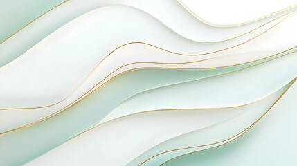 Obraz premium diseño abstracto de un fondo blanco con color menta y lineas doradas en movimiento para diseño publicitario o plantilla de tecnologia concepto con efectos graficos