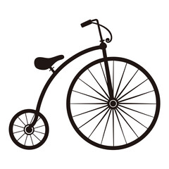 Old Bicycle Vector Art Illustration