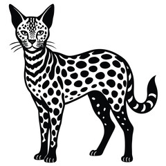 Fototapeta premium A vector illustration of a leopard head isolated on white, with its spotted fur and piercing eyes, representing a dangerous predator from the wild on white background