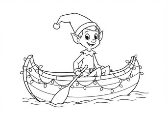 elf in the canoe sketch 