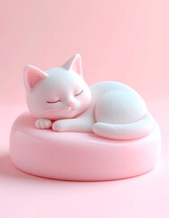 pink cat on a white background