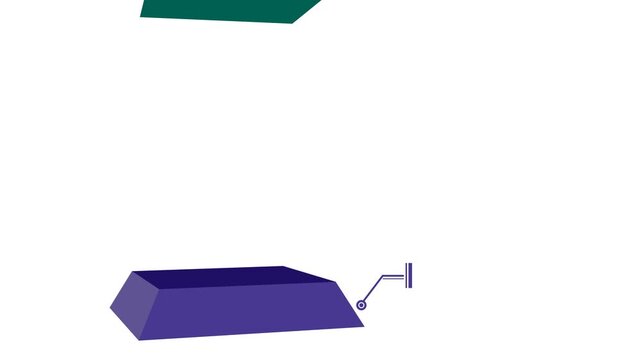 animated 5 step pyramid business infographic with callout for text label, animation video footage isolated on alpha channel(transparent) background.