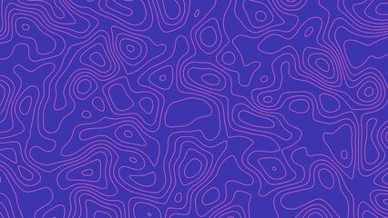 Texture featuring abstract pink topographic contour lines moving smoothly on a dark blue background. Seamless loop animation, perfect for creative projects, presentations, video overlay