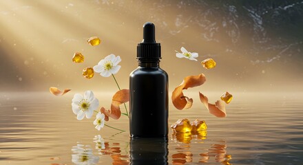 wine bottle and grapes