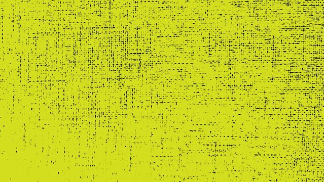 Distressed Grid Texture Background. Yellow and black grunge pattern with lines and dots, ideal for abstract backdrops, overlays, or motion graphics projects. Old paper effect.