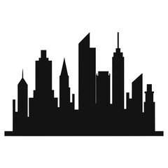 Obraz premium Black city skyline silhouette buildings urban