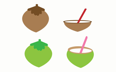 Coconuts drink illustration on white background