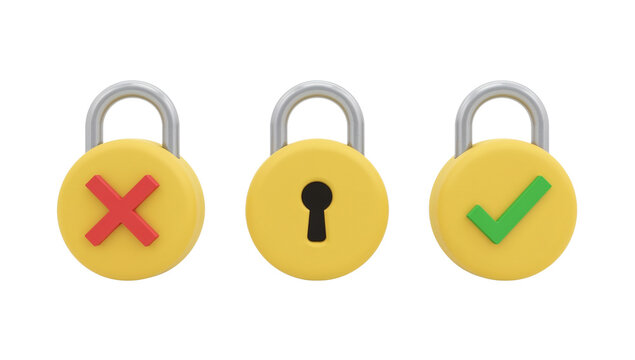 Conceptual representation of access denial, security vulnerability and secured verification on