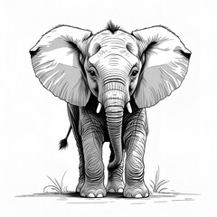Elephant illustration vector design—perfect for wildlife, safari, nature conservation, zoo mascots, cultural art, educational projects, and decorative themes.