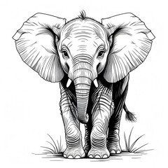 Elephant illustration vector design&mdash;perfect for wildlife, safari, nature conservation, zoo mascots, cultural art, educational projects, and decorative themes.