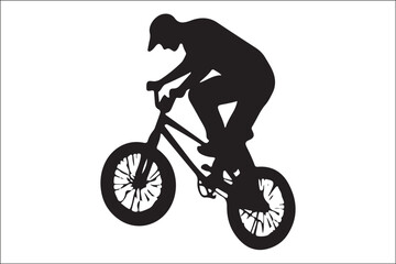 Fototapeta premium Black and White Mountain Biking Art – Outdoor Adventure Illustration