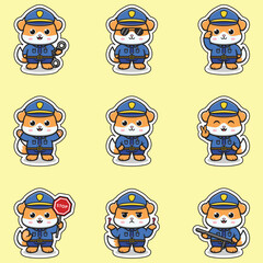 Vector illustration cute Dog police officer.Vector illustration Cute Dog dressed as a police officer.