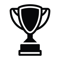 Black silhouette of a trophy cup on a white background award winner