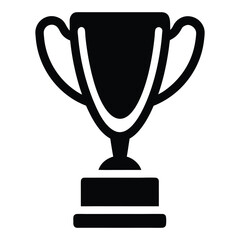 Black silhouette of a trophy cup on a white background award winner