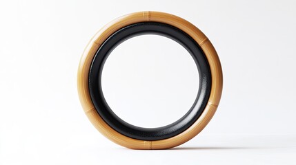 Elegant bamboo frame with black accents against a pristine white background captures modern design