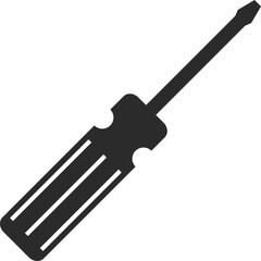 flathead screwdriver icon work tool in dark grey and clear background flat color block vector illustration